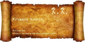 Kruppa Kevin névjegykártya